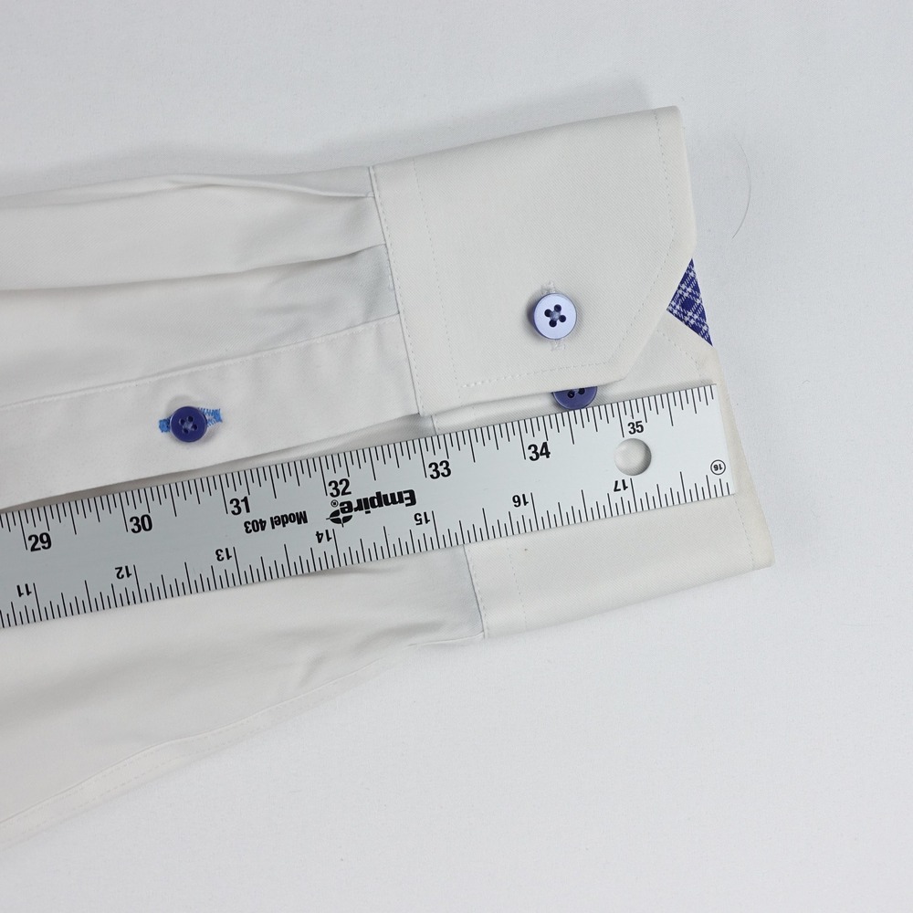 Twillory Performance Dress Shirt Men's 18 34-35 Tailored Fit Flip Cuff White - Picture 9 of 13